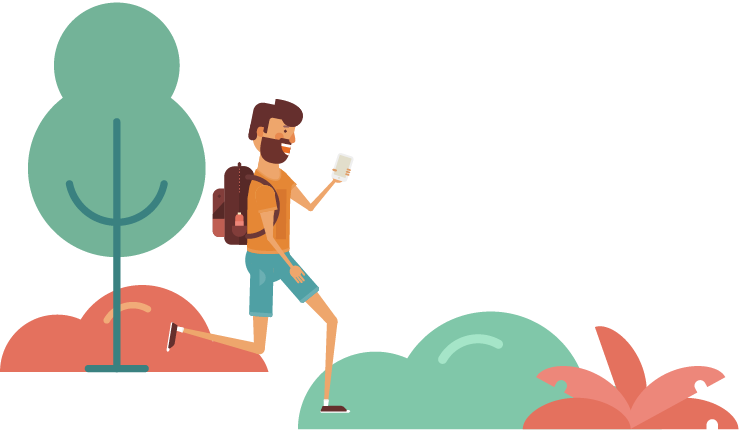 Guy running with the phone